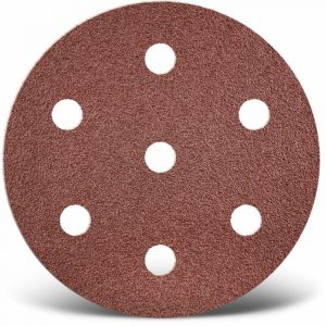 Menzer Red Disques abrasifs auto-agrippants, 90 mm, 7 trous, p. Ponceuses excentriques, Corindon normal (Lot de 50) G240