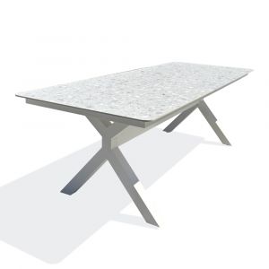 Remarquable Table de jardin 8 places - Blanc