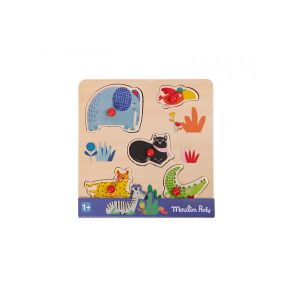 Moulin roty Puzzle encastrable 5 animaux les toupitis