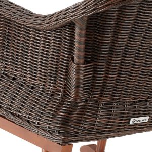 TecTake Fauteuil à bascule en rotin Rovigo 150 kg - marron