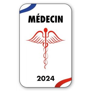 Autocollant Sticker - Vignette Caducée 2023 pour Pare Brise en Vitrophanie - V13 Medecin