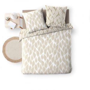 Douceur d'int&eacute;rieur, Parure 3 Pi&egrave;ces (260 x 240 cm) Mareva, R&eacute;versible - 100% Coton