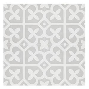 Boite de 24 Carreaux de ciment v&eacute;ritable 0,96m2 / Carreaux de ciment artisanaux pour sol et mur coloris gris et blanc - l.20 x L.20cm