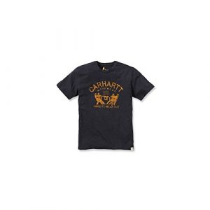 Image de Carhartt T-shirt.102097.001.S008 Maddock, inscription Hard to wear out, XXL, Noir