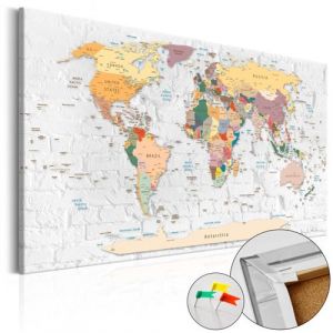 Artgeist Tableau en liège - World's Walls [Cork Map] 90x60