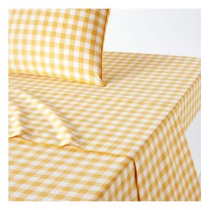 Drap plat coton, Veldi jaune Jaune Couleur Jaune Taille 270 x 290 cm