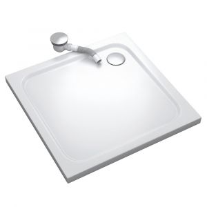 SHIMMER Receveur de douche 95 x 95 cm acrylique Blanc + bonde et siphon inclus - Salle de bain