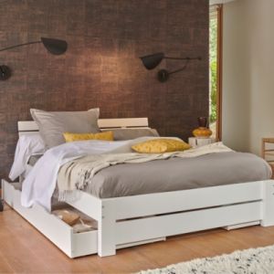 Taie d'oreiller percale bio Elise CAMIF Gris Mastic 50 x 75 cm