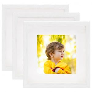 Image de VidaXL Cadres photo 3D 3 pcs Blanc 23x23 cm pour photos 13x13 cm