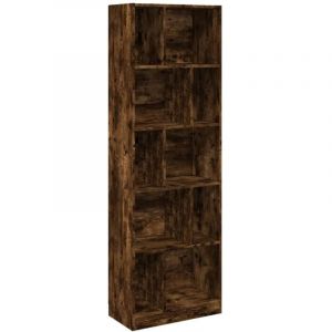 VidaXL Bibliothèque chêne fumé 57x28,5x174 cm bois d'ingénierie, étagère, étagère à livres, support de livre, armoire de rangement