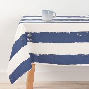 Nappe en coton bleu marine 100x80 cm