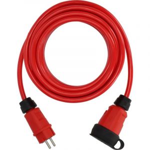 Brennenstuhl Prolongateur Professionnel VQ 1200 IP44 (câble de 10 m H07BQ-F 3G2,5 en Rouge, Utilisation sur Chantier et Utilisation permanente en extérieur, fabriqué en Allemagne)