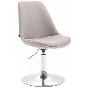 CLP Chaise de salle à manger Maverick tissu gris Métal chromé