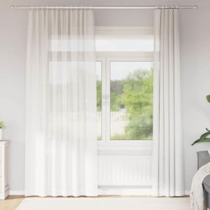 VidaXL Rideaux en voile avec passe-tringles 2 pcs blanc, rideau en filet, rideau transparent, voile de fenêtre, traitement 4102244