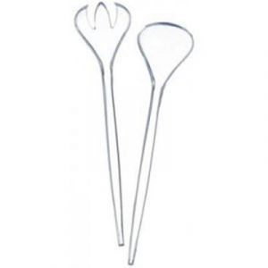 COUVERT A SALADE CRISTAL TRANSPARENT PLASTIQUE DE QUALITE SUPERIEURE DIMENSIONS 28 CM