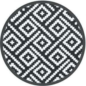 VidaXL Tapis d'extérieur blanc et noir Ø160 cm PP