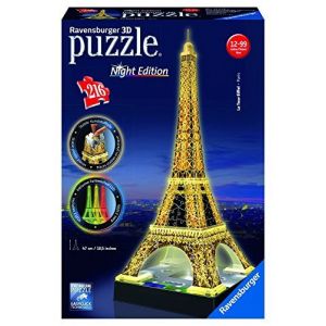 Image de Ravensburger 12579 - Puzzle 3D Building - 216 Pièces - Tour Eiffel De Nuit