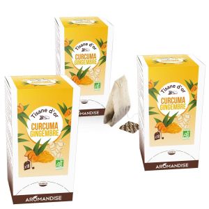 Aromandise Tisane bio au Curcuma et gingembre 54 sachets