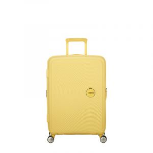 American Tourister Soundbox - Valise Rigide Moyenne, 67 cm - Trolley 4 Roues, Serrure TSA, Extensible & L&eacute;ger, 71.5/81L, Jaune (Pastel Yellow)