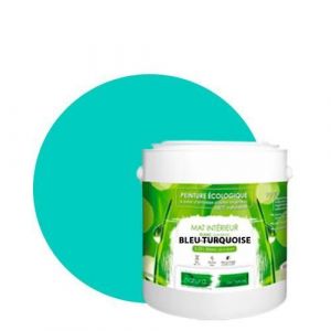 Bleu Turquoise-Peinture murale naturelle &eacute;cologique aspect mat int&eacute;rieur Natura - 2,5L