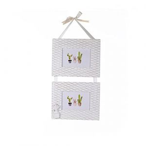 Vacchetti Cadre Photo Mural Cactus en Bois Blanc Multiple 2P, Multicolore, Moyen