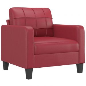 VidaXL Fauteuil en Similicuir Rouge bordeaux 60 cm