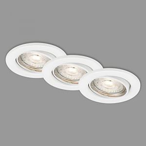 BRILONER - Ensemble de 3 spots encastrés LED, spots encastrés 3 pièces, lampes de plafond à intensité réglable, orientables, GU10 de 5 watts chacun, 460 lumens chacun, IP23, blanc, 86x70mm (DxH)