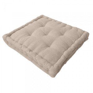 Coussin de sol coton recycl&eacute; (40 cm) Dune Beige
