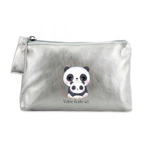 Porte monnaie Taperso personnalisable argent motif panda et maman