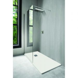 Image de Aqua+ Receveur de douche rectangulaire résine de synthèse 160x90cm blanc Nola Degeo - Blanc