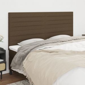 VidaXL Têtes de lit 4 pcs Marron Foncé 90x5x78/88 cm Tissu