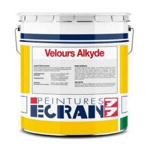 Image de Peinture professionnelle velours, murs et plafonds, blanc, résine alkyde - Velours Alkyde ECRAN 77 4 litres Blanc