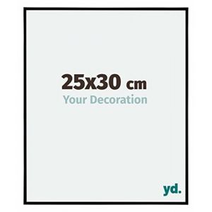 Yd. - Your Decoration - 25x30 cm - Cadre Photo en Plastique Avec Verre acrylique - Anti-Reflet - Excellente Qualité - Noir Mat - Cadre Decoration