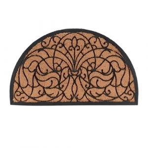 Relaxdays Paillasson, Semi-Circulaire, Fibres de Coco et Caoutchouc, 100 x 60 cm, pour l'int&eacute;rieur & l'ext&eacute;rieur, Nature