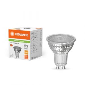 Ledvance Ampoule LED Spot - GU10 PAR16 - 6.9W 575lm - Blanc Tr&egrave;s Chaud - &Eacute;quivalent 80W