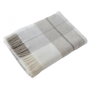 EVERETT - Plaid &agrave; Franges 100% Laine &agrave; Carreaux 140x200cm