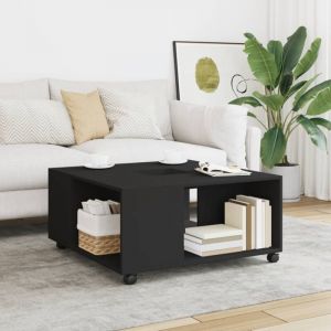 VidaXL Table basse noir 80x80x40 cm bois d'ing&eacute;nierie 853174