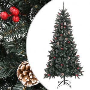 VidaXL Sapin de No&euml;l artificiel avec support Vert 240 cm pvc n/a