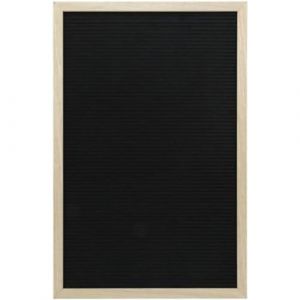 Securit Tableau avec lettres 40 x 60 cm en bois naturel et feutre – Comprend 360 lettres, chiffres, symboles et un kit de montage mural.