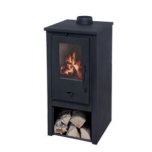 Eider Biomasa Poêle à bois - modèle Maxi Calor - 5,4 kW - jusqu'à 120 m³ - H.79 x l.41 x P.39 cm - Classe énergétique A