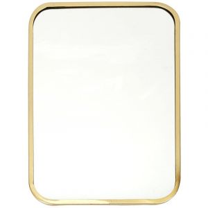 Altobuy - Miroir Rectangulaire Cadre Métal Doré Coins Arrondis 25x34cm
