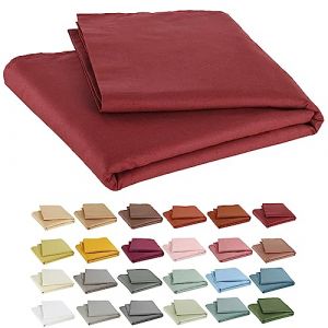 P'tit Basile Drap Plat b&eacute;b&eacute; 120x180 cm - Drap Simple lit Enfant 60x120 ou 70x140 cm - 100% Coton Bio 57 Fils - Rouge vin - Drap de Dessus id&eacute;al l'&eacute;t&eacute; Car l&eacute;ger Frais et Pas trop Chaud