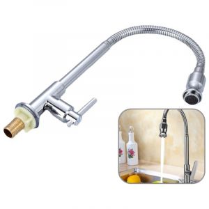 360 Rotatif Cuisine Bar Salle de Bains Robinet d'évier Simple Eau Froide Cou Flexible Robinet