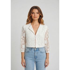 Morgan Bol&eacute;ro dentelle ajust&eacute; blanc femme - Taille 38