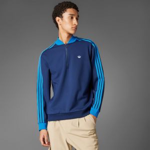 Adidas Sweat-shirt &agrave; zip 1/4 3 bandes Originals, pointure X-Small - Taille X-Small