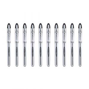Uni Ball Uni Mitsubishi Pencil - 10 Stylos Vision Elite UB200 - Airplane Safe - Stylo Roller Encre Liquide - Pointe 0,8 mm - Écriture Medium - Stylos Noirs