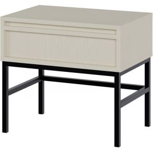 Evo - Table de chevet - 50 cm - avec tiroir et cadre - crème - Selsey
