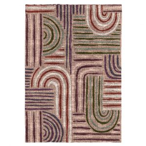 Naf Naf Tapis multicolore design abstrait plat Sonie 120x170 Multicolore