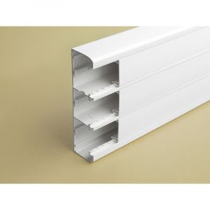 Image de Legrand Goulotte 50x180 à clippage direct Prog Mosaic - 3 couv 45 mm - L. 2 m - blanc