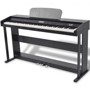 VidaXL Piano num&eacute;rique avec p&eacute;dales 88 touches Noir Panneau m&eacute;lamine